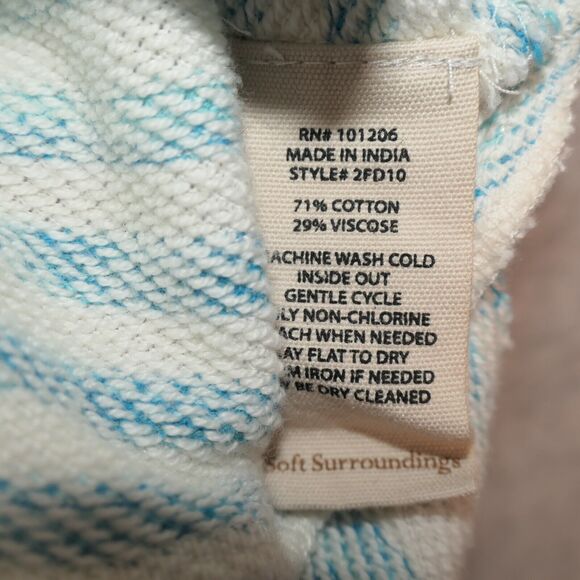 Soft Surroundings Tunic Sweatshirt Womens S Blue Cotton Viscose Blend Pockets - Picture 9 of 9